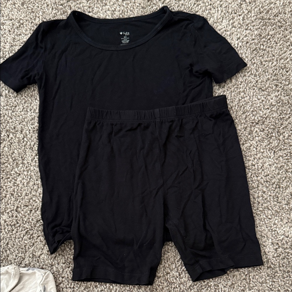 Kyte Short Sleeve Bamboo PJ Set- MidnightBlack
